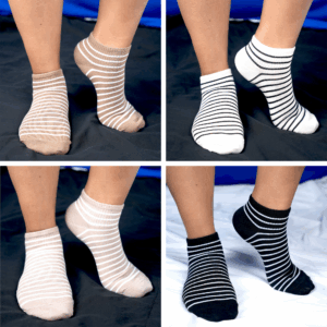 Summer – Women Ankle Socks – Cute Lines – Set of 4