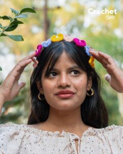 Multiple Hearts Hairband - Crochet