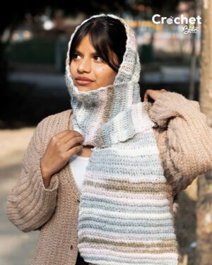 Light Green White Mufler - Crochet