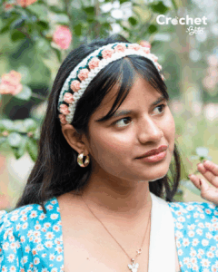 Multiple Flower 2 Hairband - Crochet