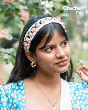 Multiple Flower 2 Hairband - Crochet
